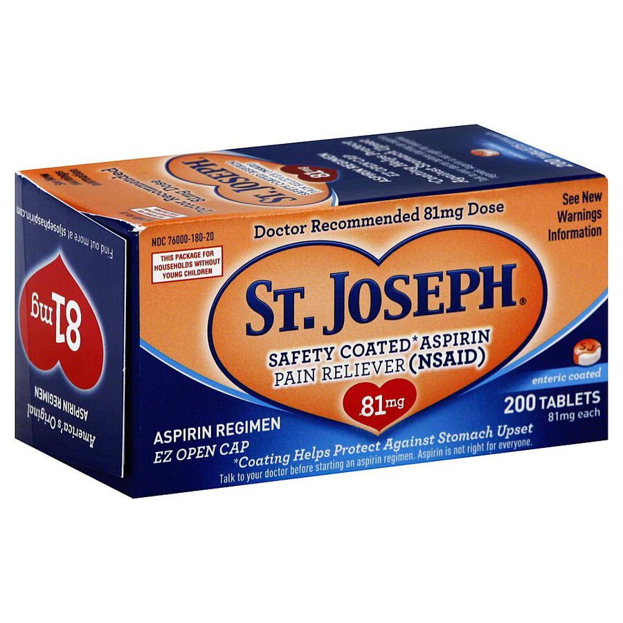St. Joseph Low Dose Enteric Safety Coated Aspirin, 81 mg